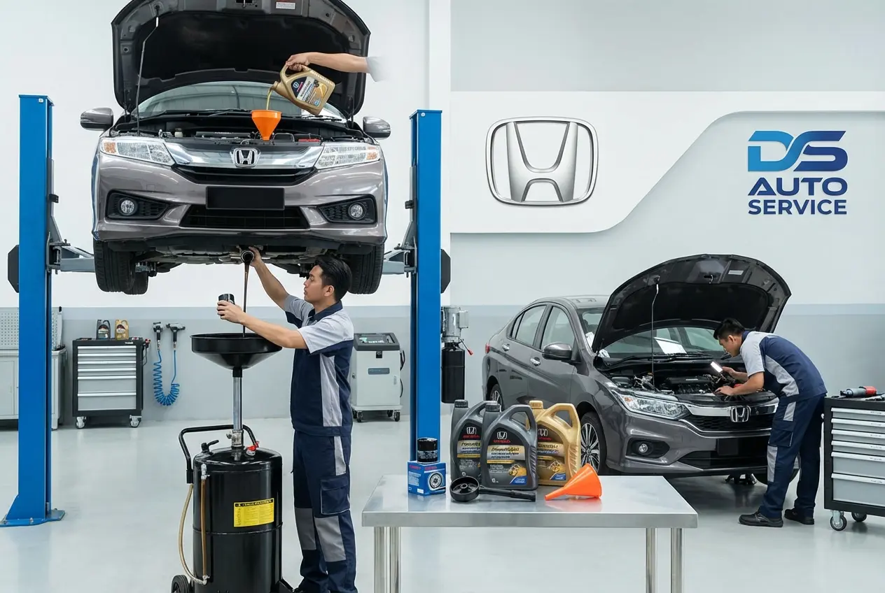 Замена масла в двигателе Honda в автосервисе в Жуковском
