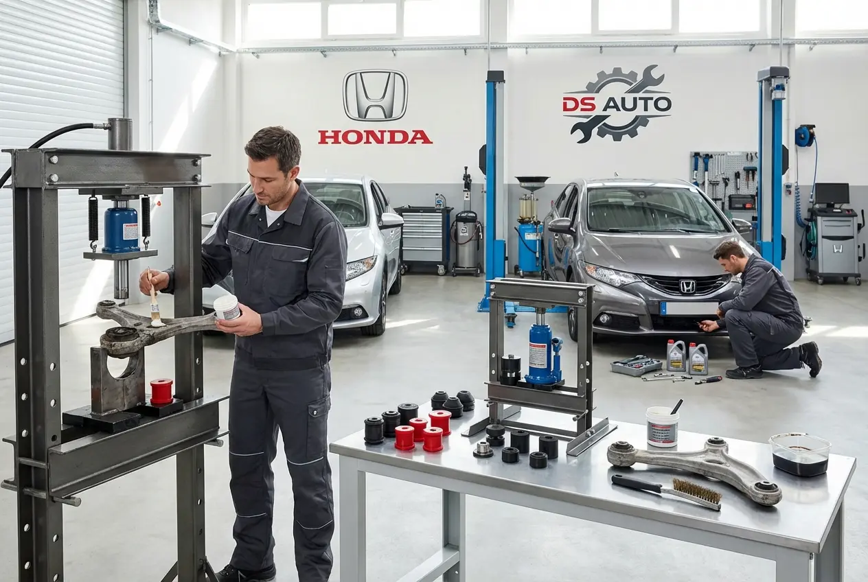 Замена сайлентблоков передних рычагов Honda в автосервисе «DS Auto» в Жуковском
